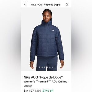 Nike women’s ACG “Rope de Dope” jacket, blue, size medium